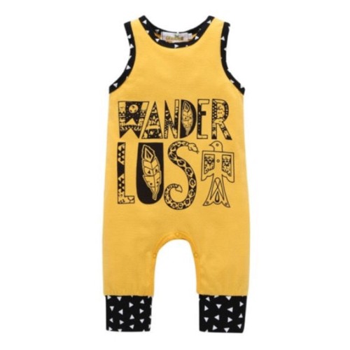 Summer Sleeveless Adventurer Yellow Romper Clothes