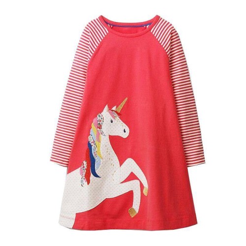 Unicorn Girls Long Sleeve Dress Kids Clothes