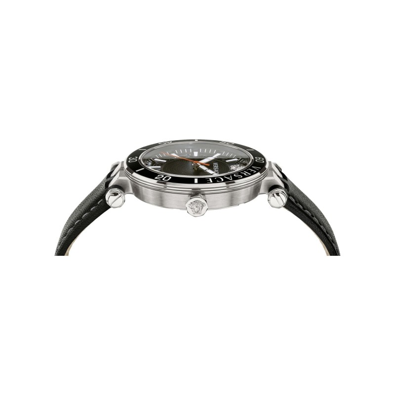 Versace Greca Sport Leather Watch Men's (2)