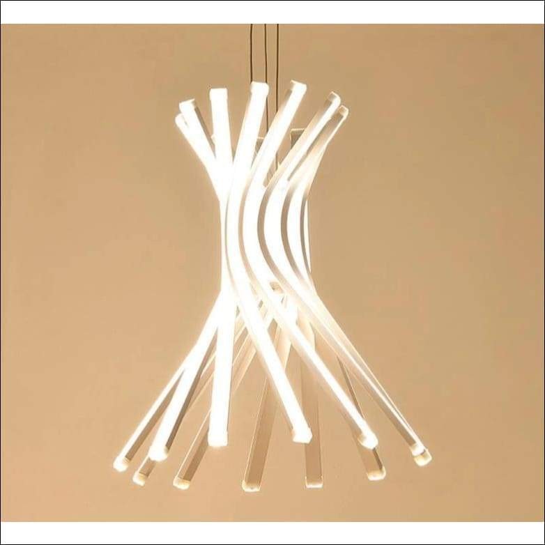 White Silica Warped Ceiling Lamp