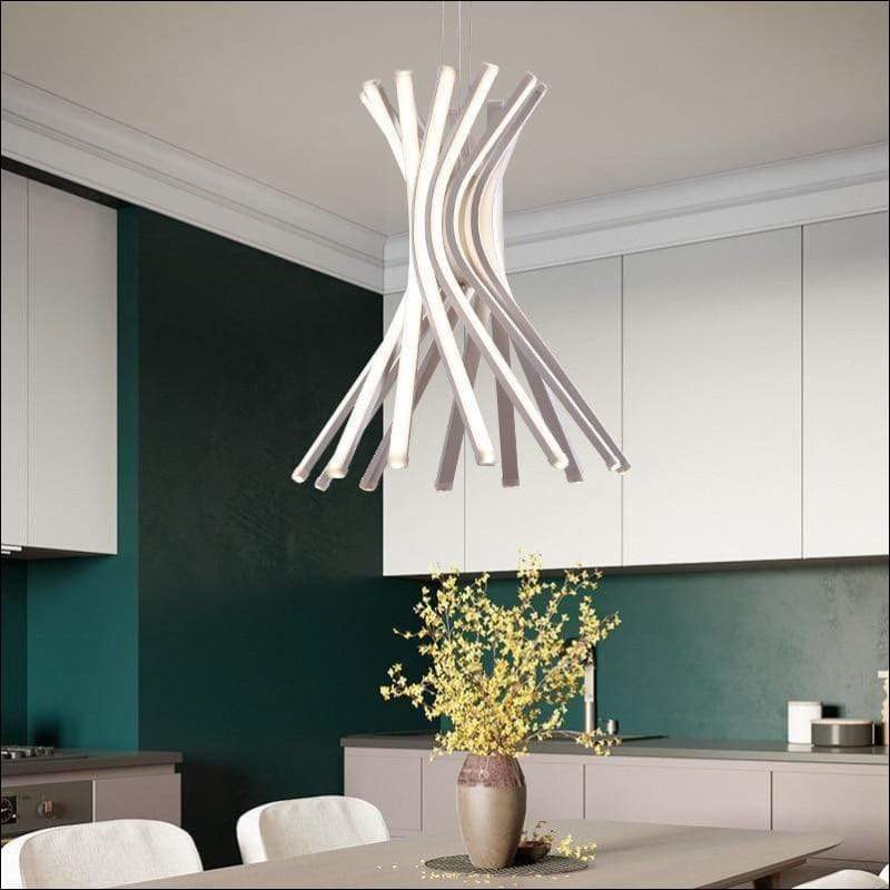 White Silica Warped Ceiling Lamp (3)